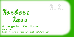 norbert kass business card